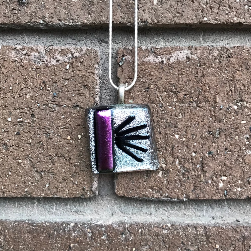 Fused glass necklace